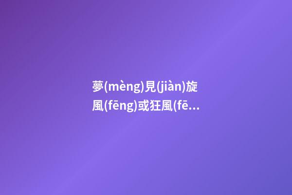 夢(mèng)見(jiàn)旋風(fēng)或狂風(fēng)　周公解夢(mèng)之夢(mèng)到旋風(fēng)或狂風(fēng)